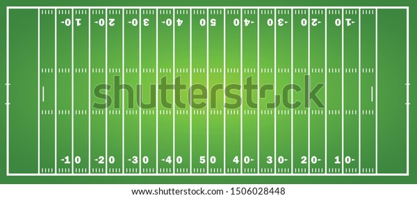 American football field concept with
markings. Soccer field in top view. Vector
graphics
