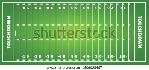 American football field concept with\
markings. Soccer field in top view. Vector\
graphics