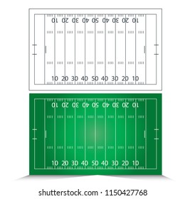 American Football Field Design. Vector Illustration.