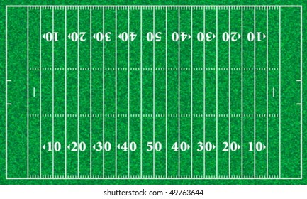 American football field with grass texture. Vector illustration.