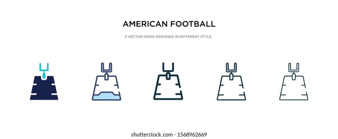 american football field icon in different style vector illustration. two colored and black american football field vector icons designed in filled, outline, line and stroke style can be used for