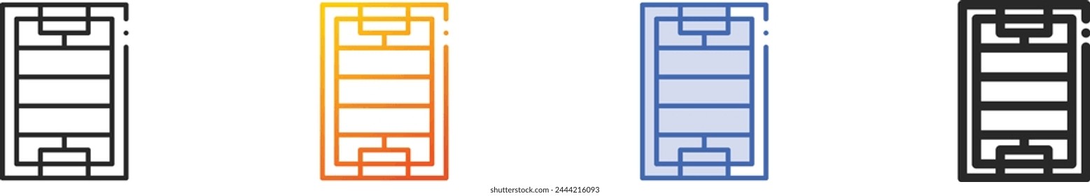 american football field icon.Thin Linear, Gradient, Blue Stroke and bold Style Design Isolated On White Background