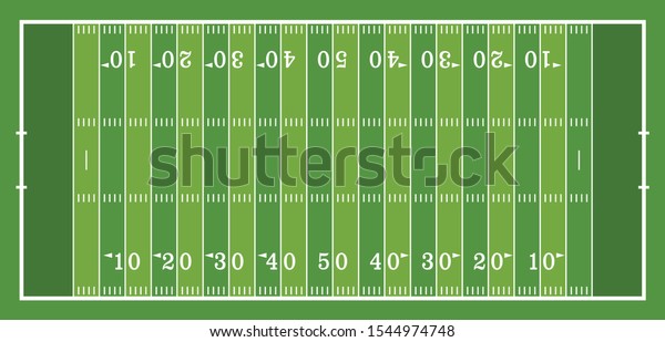 american football field with line, top view,\
vector illustration