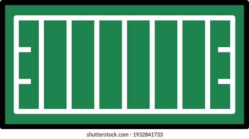 American Football Field Mark Icon. Editable Outline With Color Fill Design. Vector Illustration.