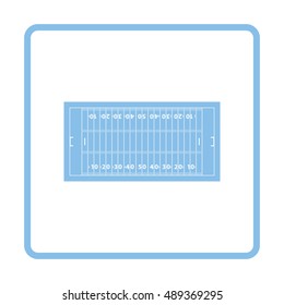 American football field mark icon. Blue frame design. Vector illustration.