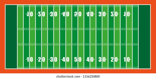 American football field. Original proportions. Vector Illustration