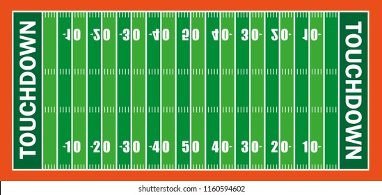 American football field. Original proportions. Vector Illustration