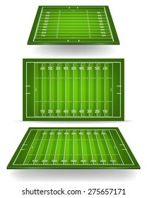 American Football Field With Perspective. Vector EPS10 Illustration. 