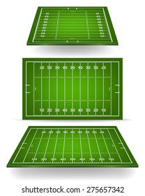 American Football Field With Perspective. Vector EPS10 Illustration. 