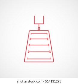 American Football Field Red Line Icon On White Background