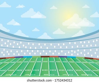 american football field scene icon vector illustration design