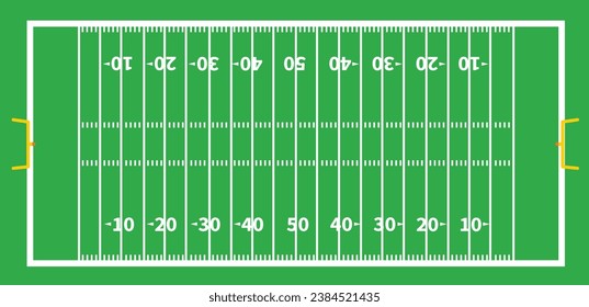 American football field. Soccer field in top view. Team sports recreation background. flat style.