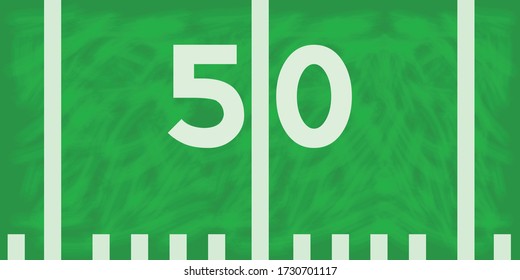 American football field. Sports field - Vector illustration