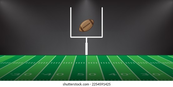 American football field stadium background. Super bowl design. Vector illustration