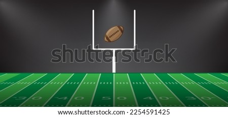 American football field stadium background. Super bowl design. Vector illustration