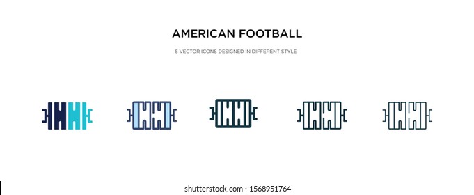 american football field top view icon in different style vector illustration. two colored and black american football field top view vector icons designed in filled, outline, line and stroke style