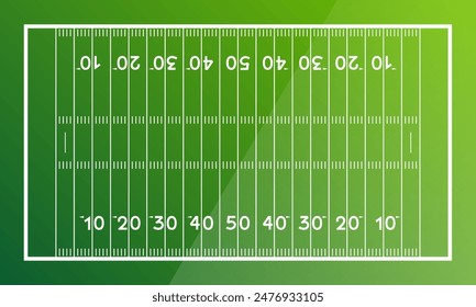 Campo de fútbol americano. Vista superior. Ilustración vectorial.