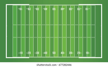 American football field from top view.