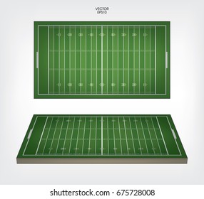 American football field. Vector green grass pattern for sport background.
