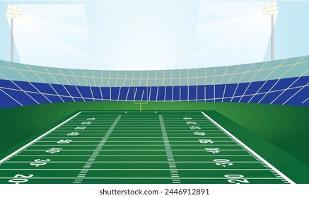 American football field. vector illustration 