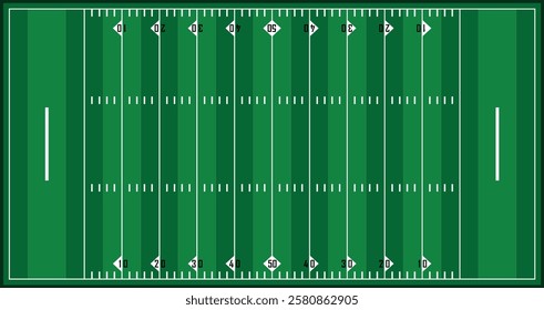 American Football field, Vector illustration