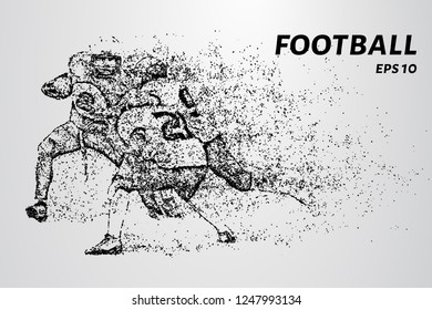 American football fight for the ball. American football consists of circles and dots. Vector illustration