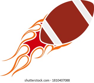 American Football Fire Ball Icon. Flat Color Design. Vector Illustration.