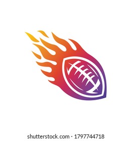 American Football Fire Logo Template Design Vector, Illustration