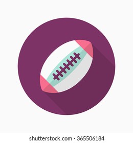 American football flat  icon with long shadow,eps10
