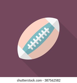 American football flat  icon with long shadow,eps10