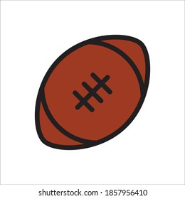 American Football Flat Icon Vector Logo Template Illustration