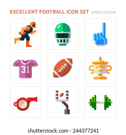 American Football flat icons