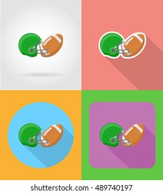 american football flat icons vector illustration isolated on background