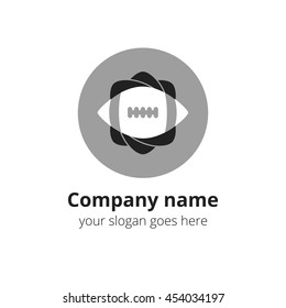 American football flat logo, icon, emblem vector template on white background. Sport team symbol and button for rugby.