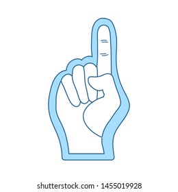 American Football Foam Finger Icon. Einfach mit dem Design der blauen Füllung übereinstimmen. Vektorgrafik.