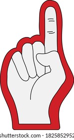 American Football Foam Finger Icon. Bearbeitbare Rahmenlinie mit Farbfilmdesign. Vektorgrafik.