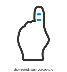 American Football Foam Finger Icon. Bearbeitbare, fette Rahmenlinie mit Farbfülldesign. Vektorgrafik.