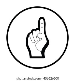American football foam finger icon. Thin circle design. Vector illustration.