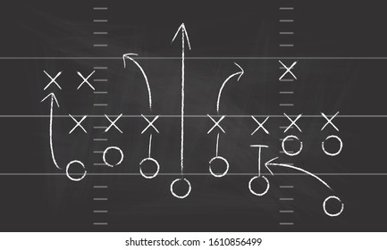 American Football Formation Tactics Vector.
