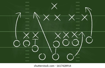 American football formation tactics vector.