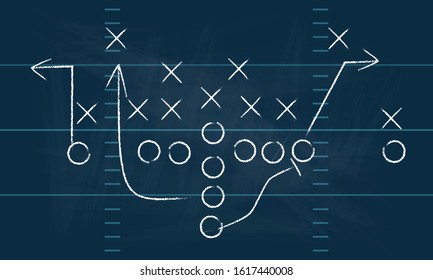 American football formation tactics vector.