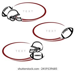 American football frame set. Collection icons football. Vector