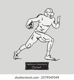 American football freehand drawing, vector illustration design.