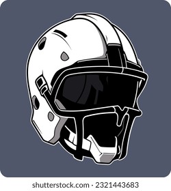 American Football futuristic robot-helmet in a rounded square