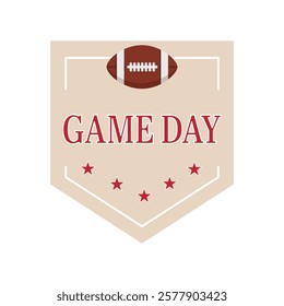 American football. Game day. Poster. Sports equipment. Vector graphics