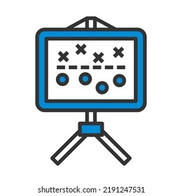 American Football Game Plan Stand Icon. Editable Bold Outline With Color Fill Design. Vector Illustration.