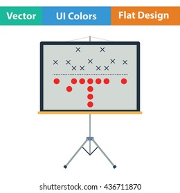 American football game plan stand icon. Flat color design. Vector illustration.