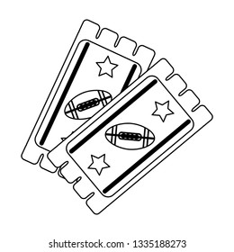 american football game tickets black and white