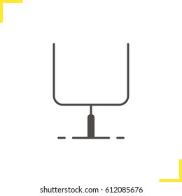 American football gates glyph icon. Silhouette symbol. Rugby gates. Negative space. Vector isolated illustration
