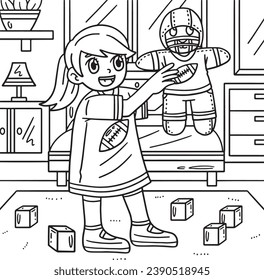 American Football Girl with Quarterback Plushie 